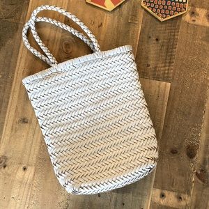Anthropologie woven leather bag